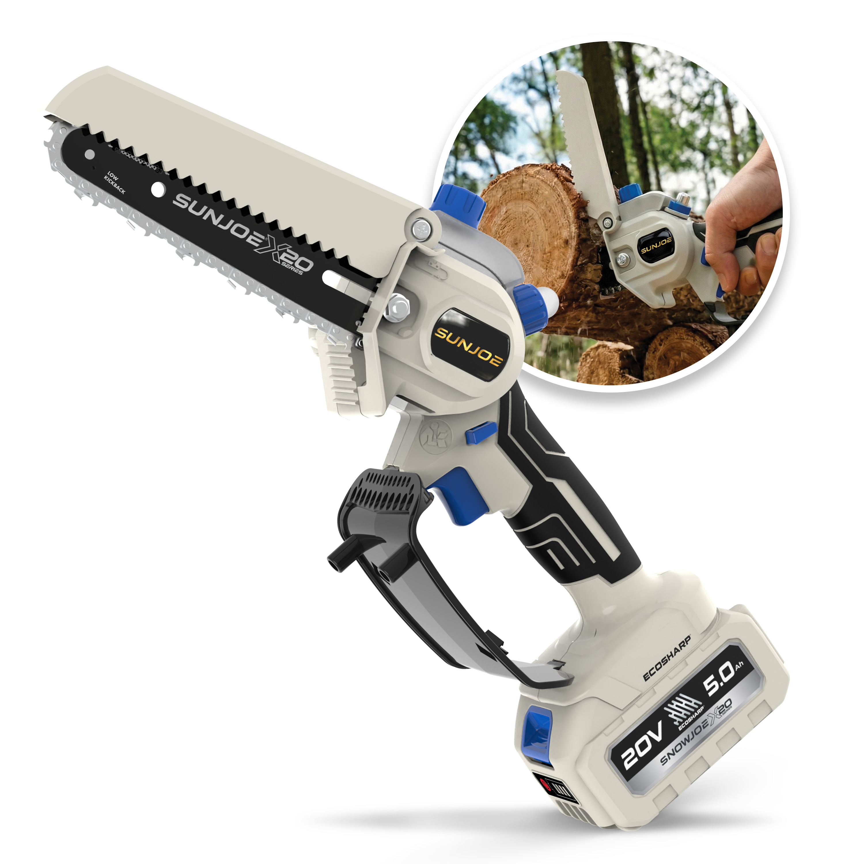 Sun Joe X20 cordless handheld pruning saw kit